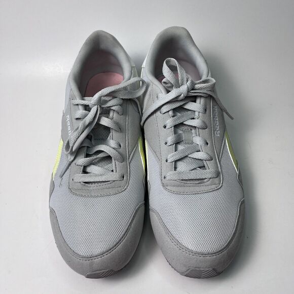 Reebok Royal Classic Jogger Shoes Gray Yellow Low Top Sneakers Women's Size 10 - Picture 2 of 13